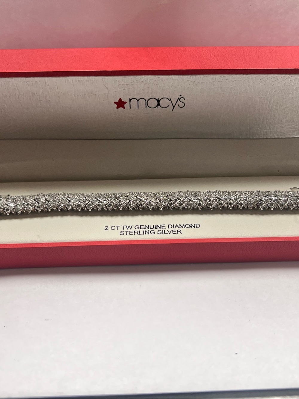 Macy's Sterling Silver Diamond Tennis Bracelet - Silver .925